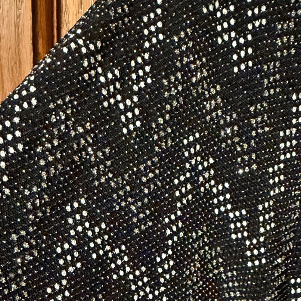 SLNT 14W Sparkly Black and Silver Slinky Dress with Tie at Waist NEW Comfortable - Picture 6 of 11